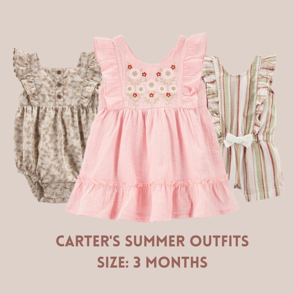Carter's 3M Summer Fits with Matching Bows and Socks